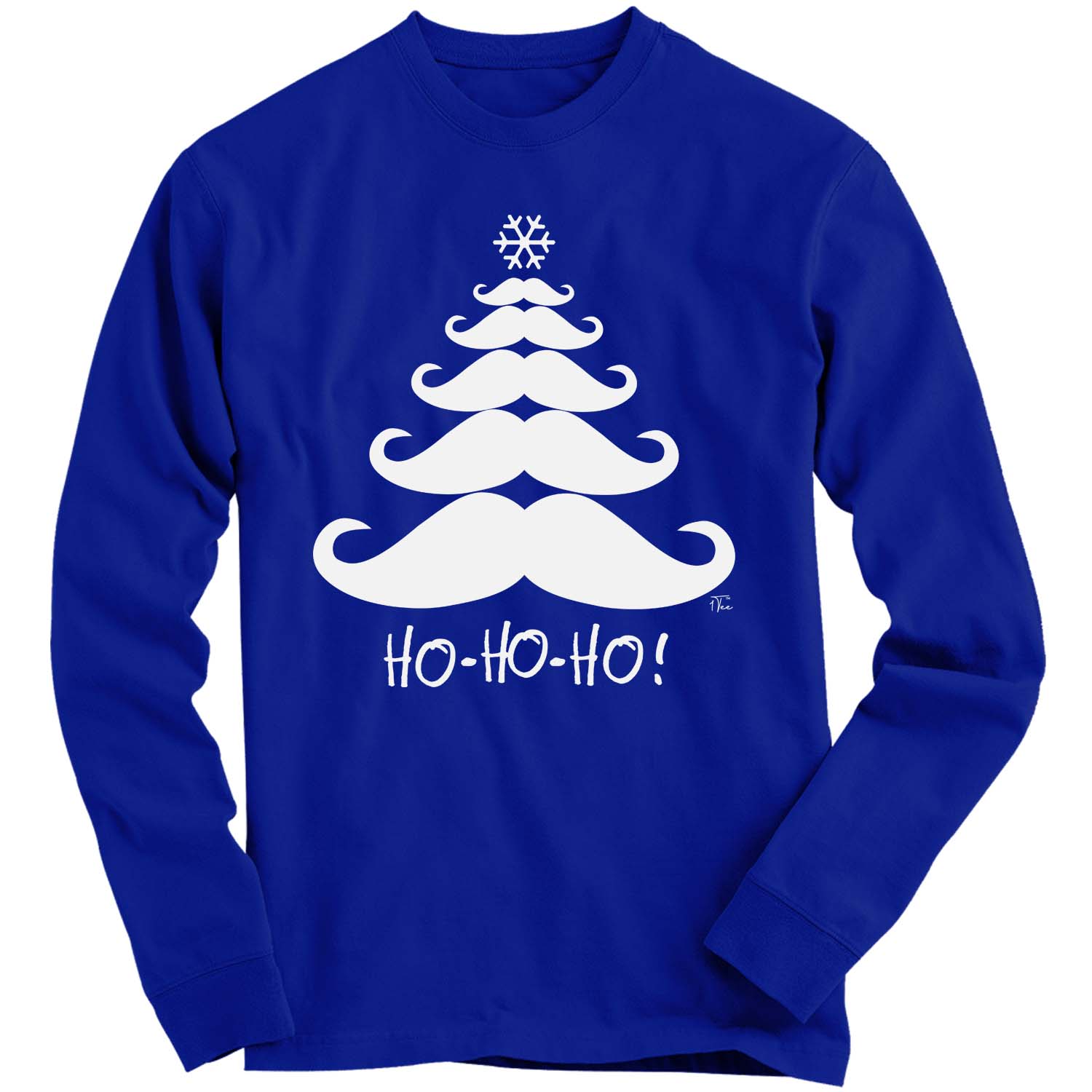 1Tee Herren Schnurrbart Weihnachtsbaum Ho Ho Ho Sweatshirt Pullover - Bild 10 von 11