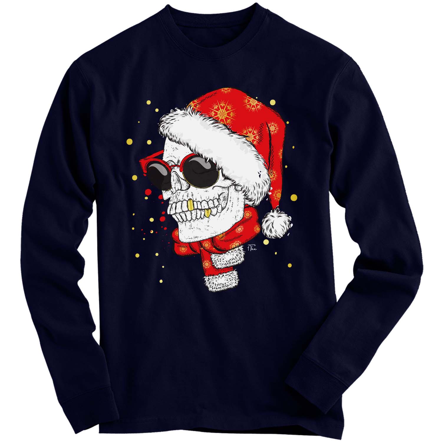 1Tee Mens Gangster Skull with Gold Tooth and Sunglasses Christmas Jumper | eBay