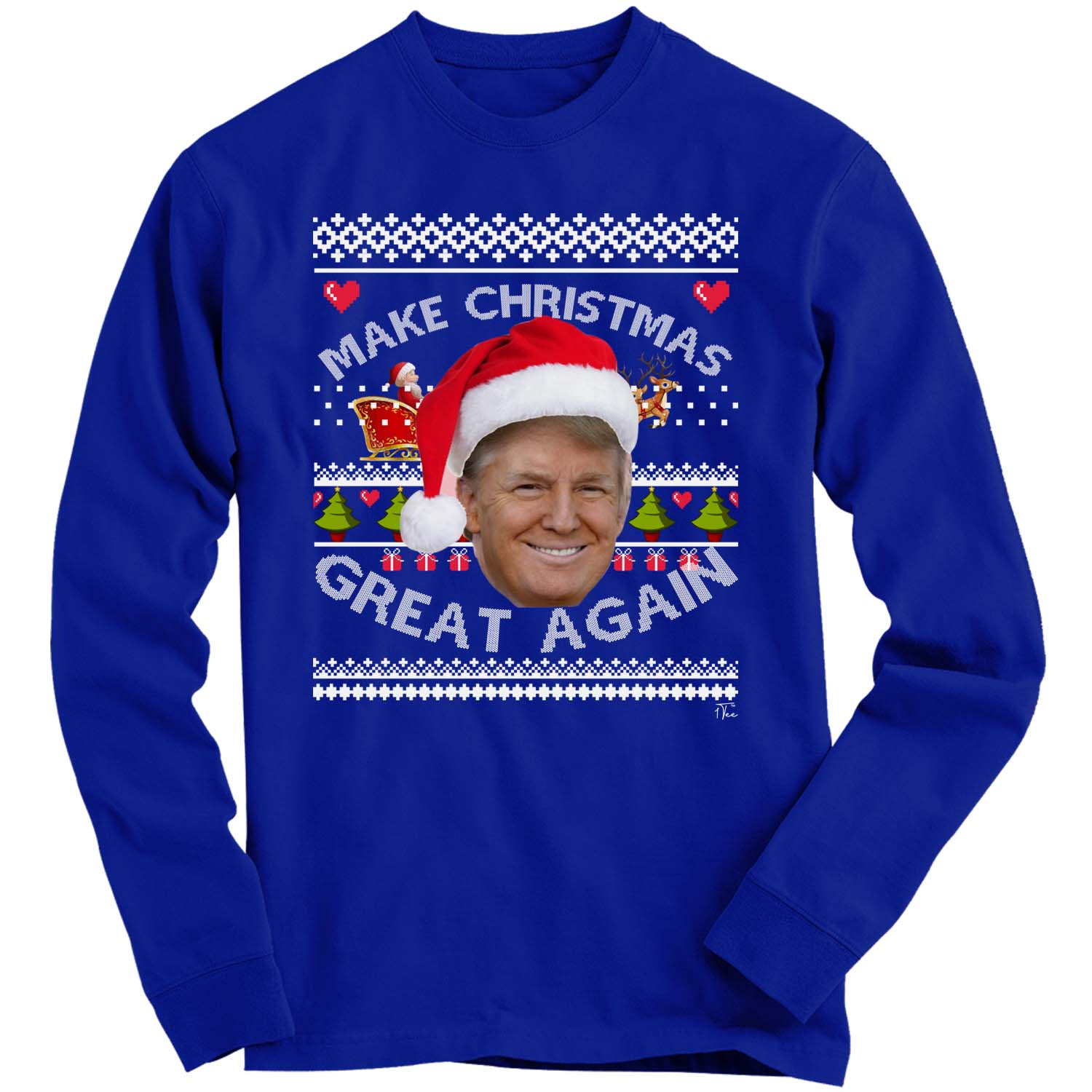 1Tee Mens Make Christmas Great Again - Donald Trump Santa Hat Sweatshirt  Jumper | eBay