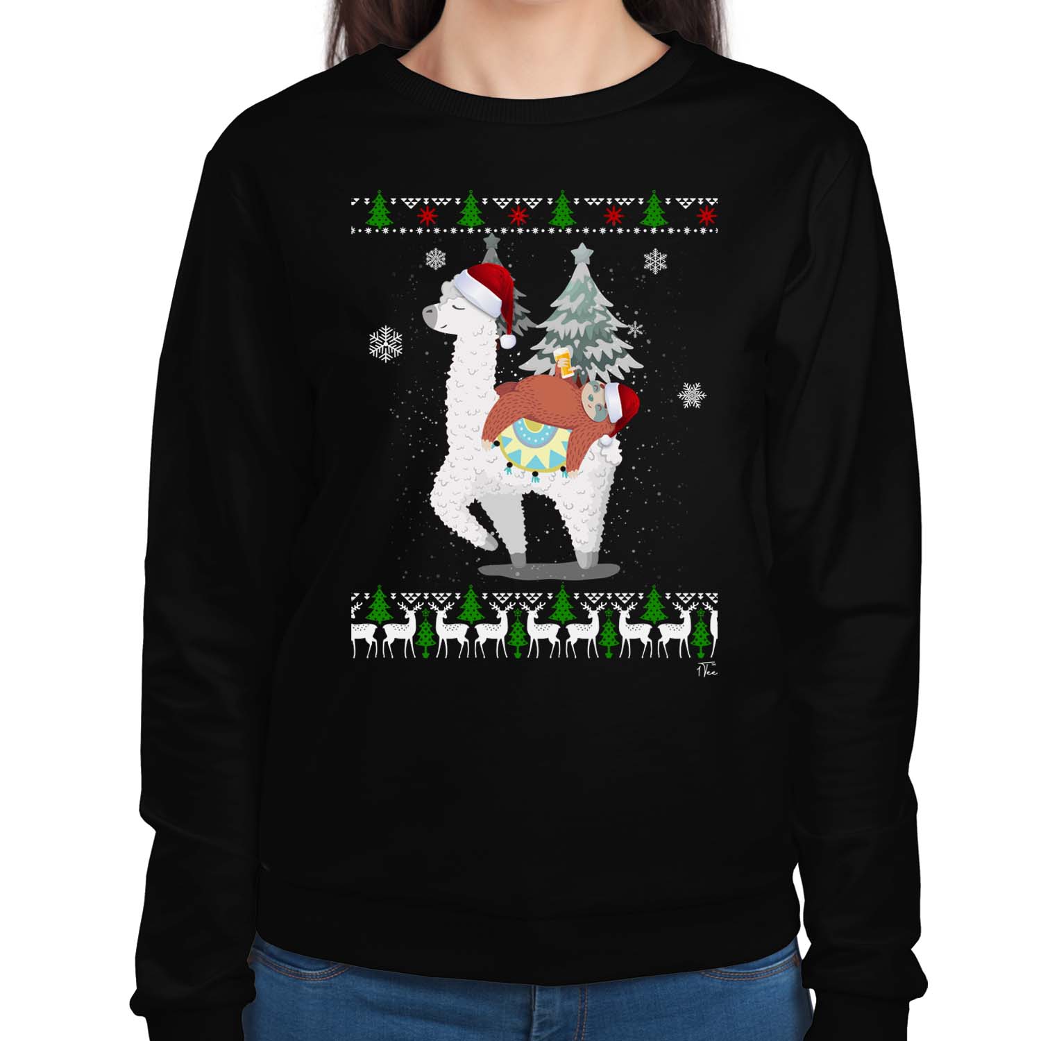 1Tee Womens Llama and Drunk Sloth at 