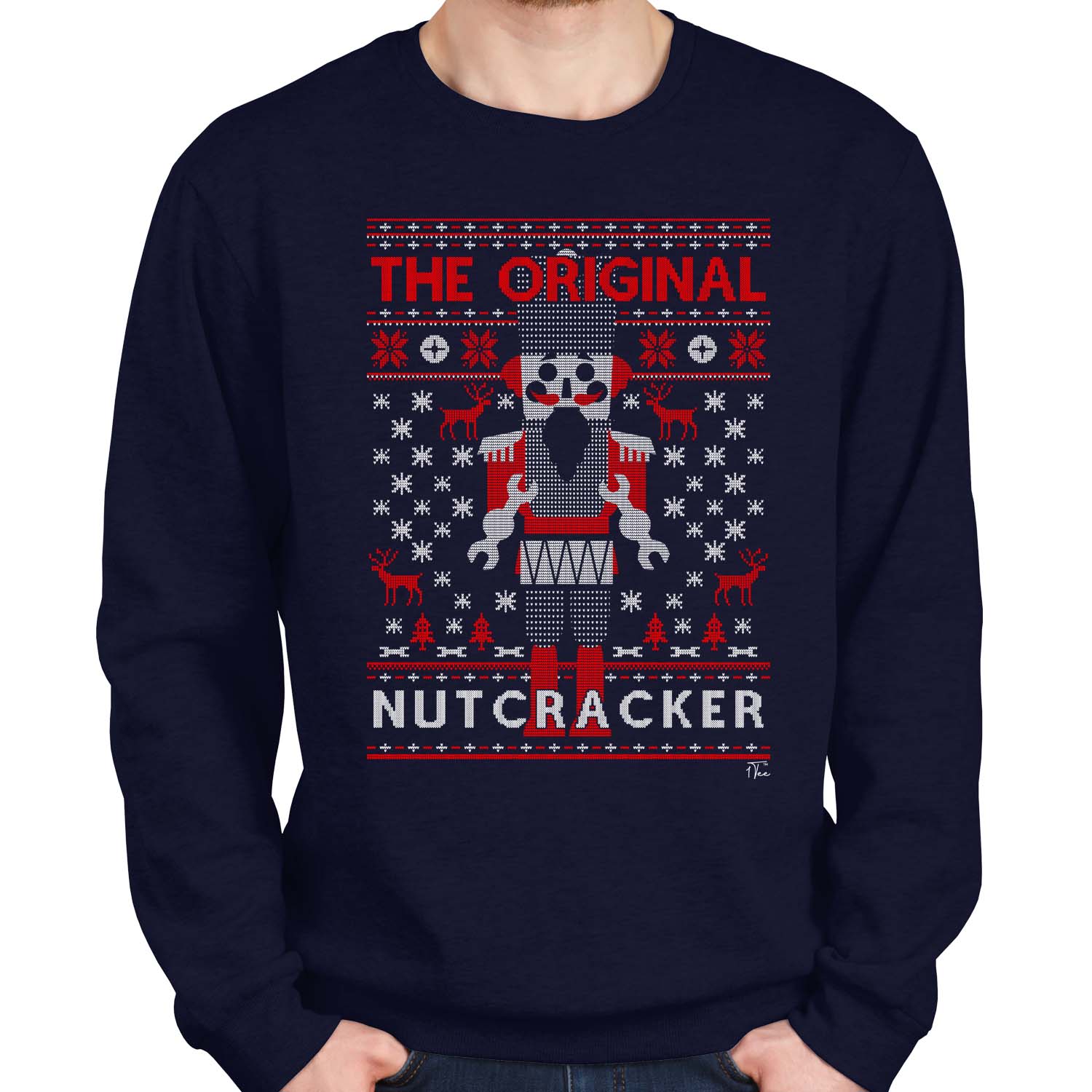 1Tee Herren The Original Nutcraker Toy Soldier Sweatshirt Pullover - Bild 6 von 11